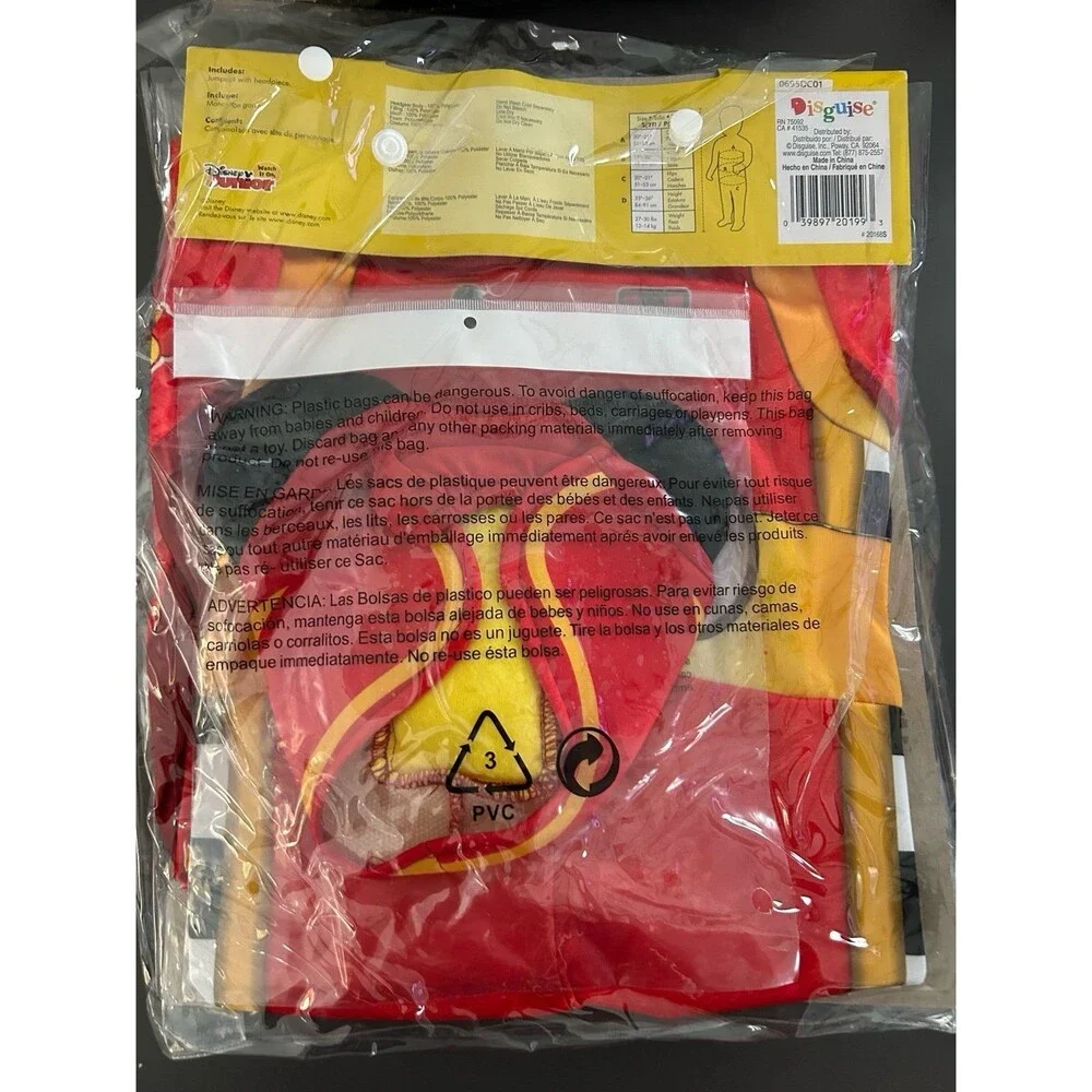 Boy's Red Mickey Roadster Toddler Costume Size 2T - Picture 2 of 6